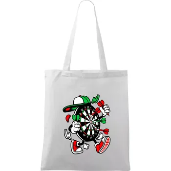 Šipkař kreslený terč - Taška bavlněná - 42 x 38 cm ( Bílá )