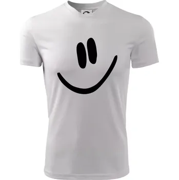 Emoji bez obrysu - usměv - Dětské triko sportovní (dresovina) - 146 cm/10 let ( Bílá )