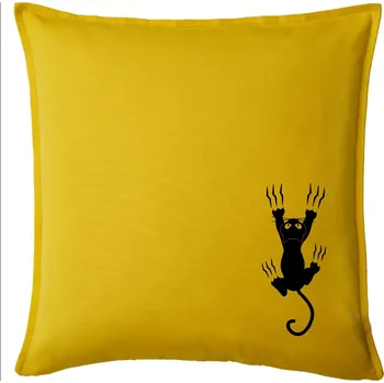 Polštář Kočka visící - Polštář 50x50 - 50x50 - Pouze potah ( Žlutá )