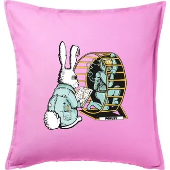 Polštář Pokusy na lidech (Pecka Design) - Polštář 50x50 - 50x50 - Pouze potah ( Růžová )