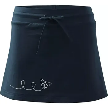 Dámská sukně Dráha letu motýla - smyčka - Sportovní sukně - two in one - L ( Námořní modrá (velmi tmavá - téměř černá) )