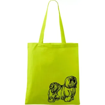 Shih-tzu - chlupatý - Taška bavlněná - 42 x 38 cm ( Limetková )