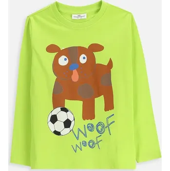 Dětská móda Dětské bavlněné tričko s dlouhým rukávem Coccodrillo ZC5143106VBA zelená 71X, vel. 122