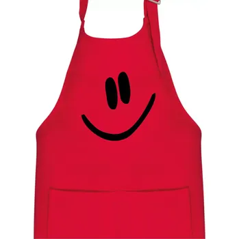Kuchyňská zástěra Emoji bez obrysu - usměv - Dětská zástěra na vaření - Univerzální velikost ( Červená )