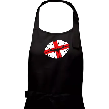 Kuchyňská zástěra England kiss - Pánská zástěra na vaření - Univerzální velikost ( Černá )