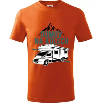 Chlapecké tričko Domov na kolech - Tričko dětské bavlněné - 104-110cm / 3-4 roky ( Oranžová )