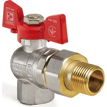 Ventil Koer Kulový kohout se šroubením, rohový, motýl, červený, KR.228 1/2"FM | KR.228 1/2"FM