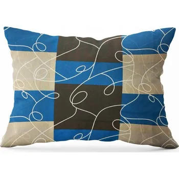 Polštář Povlak na polštář Modré čtverce 70x90 cm