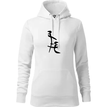 Dámská mikina Čínský znak - Mikina dámská Cape s kapucí - M ( Bílá )