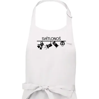 Kuchyňská zástěra Osvětlovač - světlonoš - Pánská zástěra na vaření - Univerzální velikost ( Bílá )