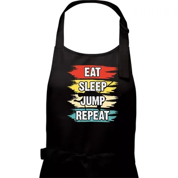 Kuchyňská zástěra Eat sleep JUMP repeat - Pánská zástěra na vaření - Univerzální velikost ( Černá )