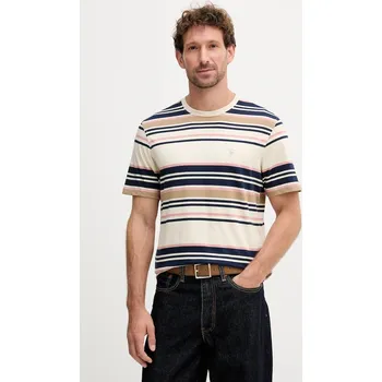 Pánské tričko Bavlněné tričko Barbour AICKMEN pánské, béžová barva, MTS1498 01X, vel. M