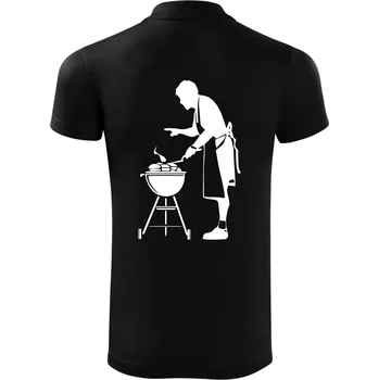 Pánská košile Grilování - Kuchař - Polokošile Victory sportovní (dresovina) - 3XL ( Černá )