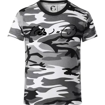 Chlapecké tričko Matematická funkce - káva - Dětské maskáčové triko - 122 cm/6 let ( Šedý maskáč )