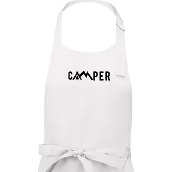 Kuchyňská zástěra Camper nápis - Pánská zástěra na vaření - Univerzální velikost ( Bílá )