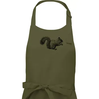 Kuchyňská zástěra Veverka kresba - Pánská zástěra na vaření - Univerzální velikost ( Khaki )