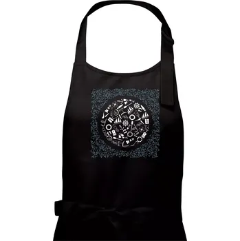 Kuchyňská zástěra Námořní ikony a ryby - Dámská zástěra na vaření - Univerzální velikost ( Černá )