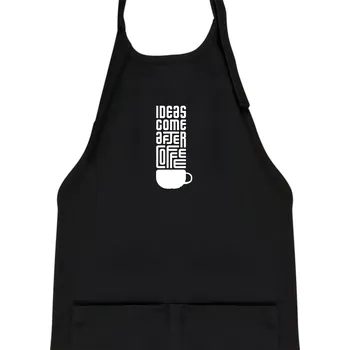 Kuchyňská zástěra Ideas come after coffee - Dětská zástěra na vaření - Univerzální velikost ( Černá )