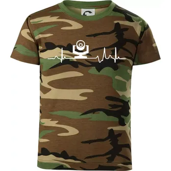 Ekg osvětlovač - robo hlava - Dětské maskáčové triko - 146 cm/10 let ( Hnědý maskáč )