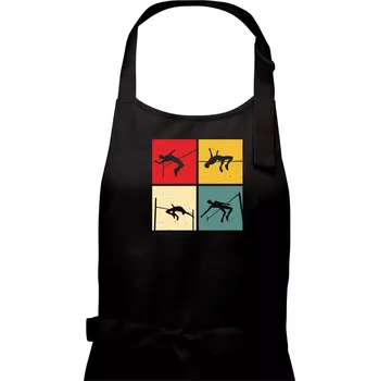 Kuchyňská zástěra Skok do výšky vintage - Pánská zástěra na vaření - Univerzální velikost ( Černá )