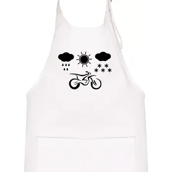 Kuchyňská zástěra Motorkář za každého počasí - enduro - Dětská zástěra na vaření - Univerzální velikost ( Bílá )