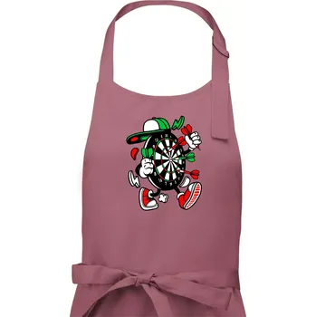 Kuchyňská zástěra Šipkař kreslený terč - Pánská zástěra na vaření - Univerzální velikost ( Starorůžová )