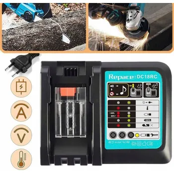 Náhradní nabíječka pro Makita DC18RC rychlonabíječka s LED displejem