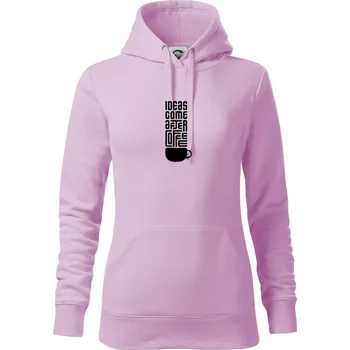 Dámská mikina Ideas come after coffee - Mikina dámská Cape s kapucí - XS ( Orchid )