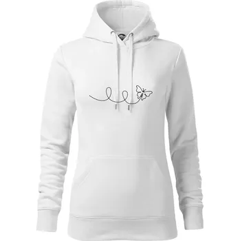 Dámská mikina Dráha letu motýla - smyčka - Mikina dámská Cape s kapucí - XS ( Bílá )