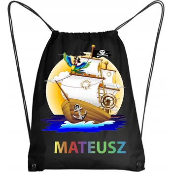 Školní batoh Školní Vak/Batoh na Tělocvik Do Školky Školy PIRÁT PIRÁTI +JMÉNO 5 #1