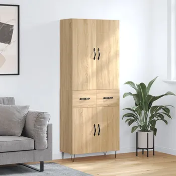 přebalovací pult a komoda Skříň highboard dub sonoma 69,5 x 34 x 180 cm kompozitní dřevo Hnědá3198180