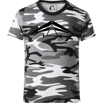 Chlapecké tričko Rogalo jednoduché - Dětské maskáčové triko - 146 cm/10 let ( Šedý maskáč )