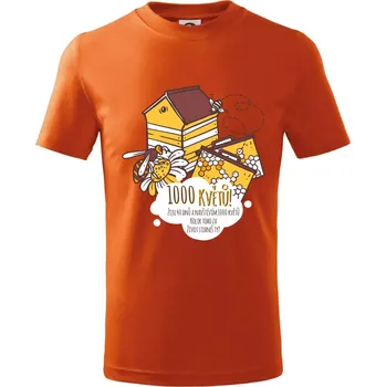 Chlapecké tričko Včela - 1000 květů - Tričko dětské bavlněné - 122 cm/6 let ( Oranžová )