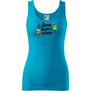 Dámské oblečení Love always win - čáry - Dámské tílko - L ( Světlý tyrkys )