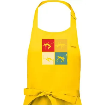 Kuchyňská zástěra Skok do výšky vintage - Dámská zástěra na vaření - Univerzální velikost ( Žlutá )