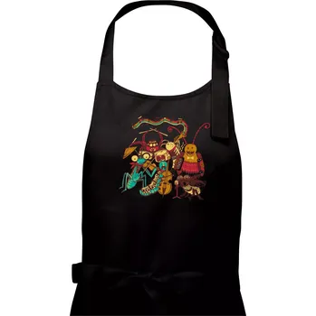 Kuchyňská zástěra Muzikanti vyhrávají (Pecka Design) - Pánská zástěra na vaření - Univerzální velikost ( Černá )