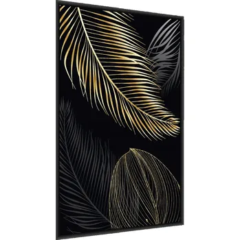 Obraz Plakát v Rámu, Styl Line-Art, Listy Dekor, 30x40