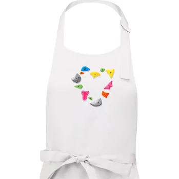 Kuchyňská zástěra Lezení na stěně - srdce - Dámská zástěra na vaření - Univerzální velikost ( Bílá )