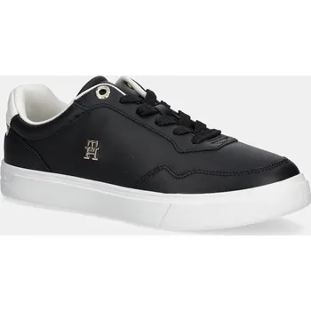 Pánská obuv Kožené tenisky Tommy Hilfiger ESSENTIAL ELEVATED COURT SNEAKER FW0FW08680 černá 99X, EUR 36