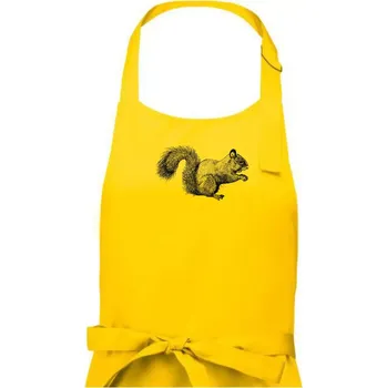 Kuchyňská zástěra Veverka kresba - Dámská zástěra na vaření - Univerzální velikost ( Žlutá )