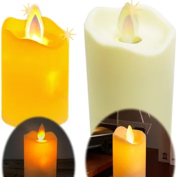 Svíčka LED SVÍČKA náplň do hřbitovní svíčka s MIGAJCÍM PLAMENEM VODĚODOLNÁ 8cm na baterii LR44