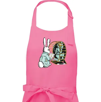 Kuchyňská zástěra Pokusy na lidech (Pecka Design) - Dámská zástěra na vaření - Univerzální velikost ( Růžová )
