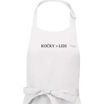 Kuchyňská zástěra Kočky > Lidi - Dámská zástěra na vaření - Univerzální velikost ( Bílá )