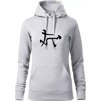 Dámská mikina Čínský symbol - soulož - Mikina dámská Cape s kapucí - S ( Světlešedý Melír )