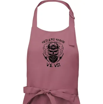 Kuchyňská zástěra Nejlepší horník ve vsi - Pánská zástěra na vaření - Univerzální velikost ( Starorůžová )