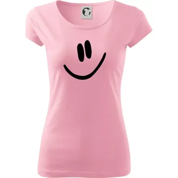 Dámské tričko Emoji bez obrysu - usměv - Dámské triko Pure - XS ( Růžová )