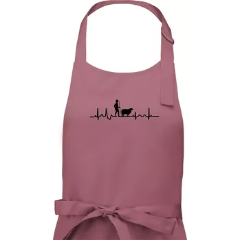 Kuchyňská zástěra Ekg pastevec ovcí - Dámská zástěra na vaření - Univerzální velikost ( Starorůžová )