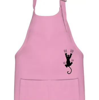 Kuchyňská zástěra Kočka visící - Dětská zástěra na vaření - Univerzální velikost ( Růžová )