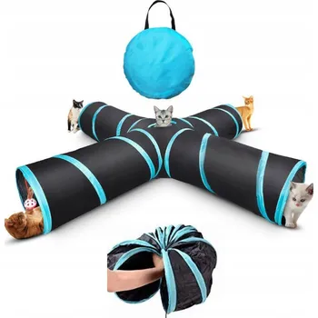 Hračka pro kočku Tunel pro kočky 4-směrný skládací tunel interaktivní bludiště domeček