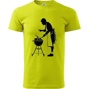 Grilování - Kuchař - Klasické pánské triko vyšší gramáže - XS ( Limetková )